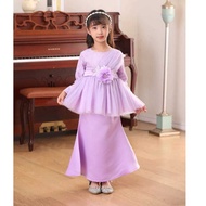 Baju Raya 2024 Peplum Lace Baby Kanak-Kanak Kurung Moden