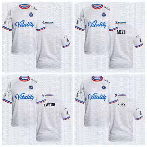 Two Stars Vitality Team 2025 26 CS2 EPL Jerseys ZywOo Fans Fashion Streetwear Uniform Esports Club 3