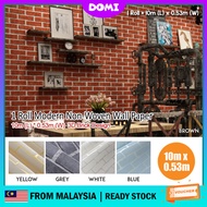 DOMI 1 Roll 10 Meter 2D Brick Pattern Textured Non-woven Art Decoration Home Kitchen Flocking Wallpa