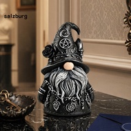 <salzburg>  Wizard Hat Gnome with Stars, Dark Rune Garden Statue, Unique Witchy Gnome for Personaliz