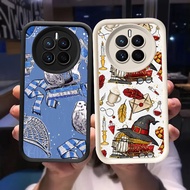 O-7 Hedwig Owl Casing for Realme Narzo C65 70 13 N65 Pro 5G Black and White