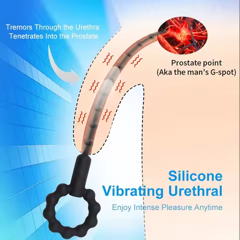 Silicone Vibrating Urethral Sound for Intense Stimulation Electric Prostate Massager Toys Soft & Fle