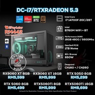 DC-i7/RTXRADEON 5.3 - PC GAMING PACKAGE / 16GB DDR5 / 1TB SSD / i7 14700F + GPU OPTION(S)