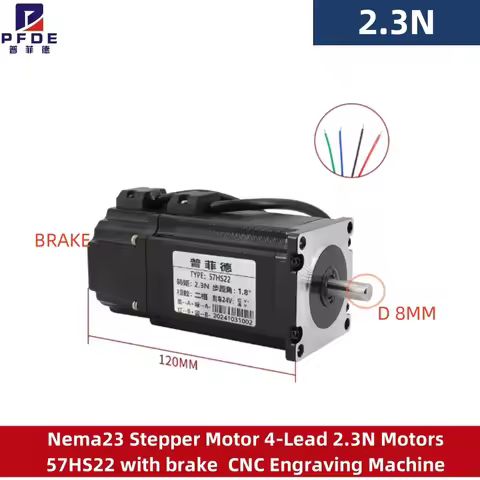 Nema23 Stepper Motor 4-Lead 2.3N Motors 57HS22 with brake CNC Engraving Machine Laser Grind Foam Pla
