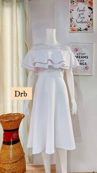Plaine white Dress Civil Wedding/graduation//Christening/Formal dress for Women ninang gown for wedd