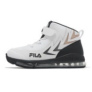 Fila Basketball Shoes B422Z Big Kids Middle Women White Black Air Cushion Velcro Felt Sneakers [ACS]