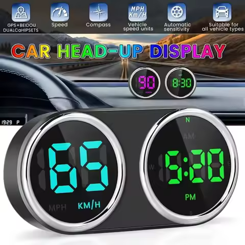 Car Speedometer Head-up Display GPS Speedomter Digital Clock HUD Over-speed Alarm KM/H MP/H Speed Me
