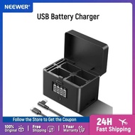 NEEWER 2 in 1 Four Channel USB Battery Charger for NP-FZ100 & LP-E6 Sony A6700 A7III FX3 FX30 A7IV C