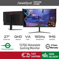 Titan Army T27QG 27" Rotatable 1ms 165Hz 2K 1440p LED 27 Inch VA Panel PC Gaming Monitor