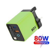 80W Gallium Nitride Charger with Scalable Data Cable Suitable for Huawei A+C Dual Port Full Protocol