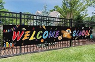 Welcome Back to School Banner, Large First Day Of School Banner for Back to School Themed Party Deco