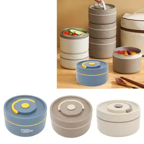 Thermal Cooker Thermal Cooking Pot 420ml 304 Stainless Steel Double Layer Portable Round Shape Therm