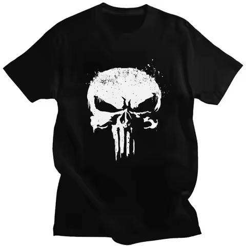 Men's Superhero T Shirt Short Sleeved Cotton Tshirt Trendy T-shirt Designer Punisher Skull Tee Tops 