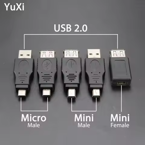 1PCS YuXi OTG Adapter USB 2.0 Type A Female to Mini 5Pin Micro USB to USB Male Adapter Converter usb
