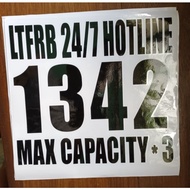 ◆ ⊕ ⊙ LTFRB 24/7 Hotline Sticker/Decal Set - New Format