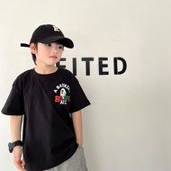 Summer School Kids Loose Cotton Alphabet Tee Tops Baby And Girls Boys Short-Sleeved T-Shirt Child Base Layer Outerwear 3-12Yrs