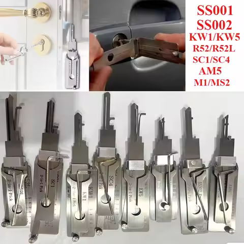 SC1 SC4 KW1 M1/M2 AM5 KW5 M1/MS2 SS001 SS002 R52 R52L 2 in1 Locksmith Tools Master Key Decoder Micha