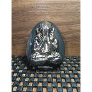 Phra Pidta Thepjamlang with silver mask Kruba Krissana Wat Arsom BE 2556