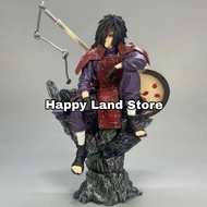 Naruto Uchiha Madara Anime Action Figure Sitting on PVC Stone Statue Collection