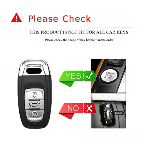 Metal Leather Car Key Cover Case For Audi Q1 Q2 Q3 Q4 Q5 Q6 Q7 Q8 A1 A2 A6 A7 A8 TT RS3 RS7 TTS R8 S