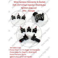 WH-3800-2-FM Proton Saga /Wira /Distributor /Ignition Plug coil /Fuel Injector connector Socket 2Pin