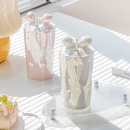 DNICE Ribbon Tumbler Glass + Straw / Ceramic Glass / Tumbler Glass