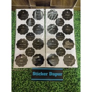 Stiker dapur /kitchen label/label rempah/label bahan masakan/75 keping