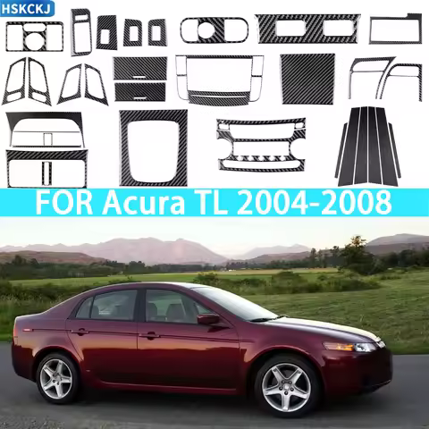 FOR Acura TL 2004-2008 Car Rearview Mirror Switch Glove Box Central Radio CD B-pillar Carbon Fiber I