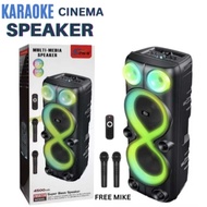 ZQS-8238 Wireless Speaker Portable Rechargeable Bluetooth RGB Lights Outdoor Party Speaker 2 Free Wi