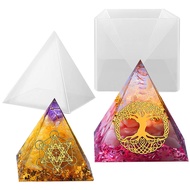 Large Pyramid Silicone Molds Big Pyramid Resin Mold Epoxy Resin Casting Molds with Plastic Stand Base for Jewelry Casting DIY Cr