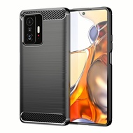 Case for Xiaomi 11T Pro，Casing black TPU Transparent Shockproof PhoneCase Cover