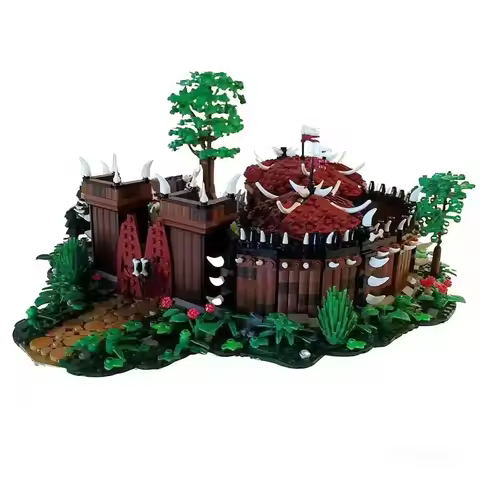 MOC Fantasy Orc Camp Building Blocks Orcish Tribal Camp Architecture Brick Toys for Adults Gift