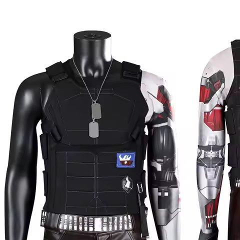Johnny Silverhand Cosplay Costume Game 2077 Vest Sleeve Halloween Carnival Party Outfits