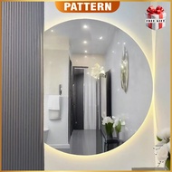 PATTERN Smart LED Half Moon Shaped Bathroom Mirror Wall Mounted Make Up Mirror Cermin Lampu 挂镜