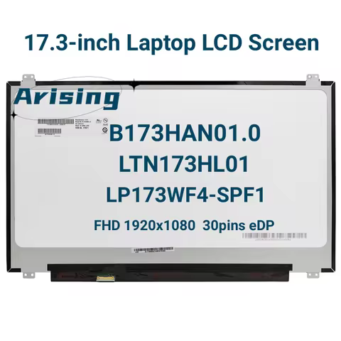 17.3" IPS Laptop LCD Screen B173HAN01.0 Fit LTN173HL01 LP173WF4-SPF1 N173HCE-E31 For DELL Alienware 