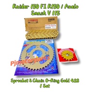 Suzuki Raider 150 Fi R150/Axelo/Smash V 115 (1 Set) 428 Sprocket Spocket Spoket & Rantai Chain O Rin