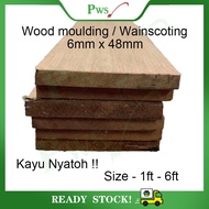 (6mm x 48mm) 6x48 Wainscoting Frame / Wood Moulding / Wainscoting Decoration Bingkai Wood Rail Kayu 