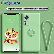 Jingsanc Ốp Giá đỡ nhẫn cho Xiaomi 12 sang trọng Silicone lỏng chống sốc ngón tay mềm đế dạng nhẫn g