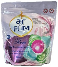 紡優美 - 5合1洗衣凝珠袋裝 持久留香 16週（ar fum 玫瑰心心珠 20粒）#6569