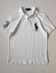 #Polo Ralph Lauren 白色短袖POLO衫 / 電繡 / 網眼 / 小馬 / 大馬 / 馬球