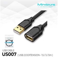 USB CABLE MINDPURE US007 USB 2.0 EXTENSION 5 meters 5 meters 5 m 5M