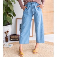 Palazzo denim cotton perempuan ready stock size S-3xl DN xpanas ๐ฒ๐พ๐๐ฒ๐พ