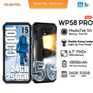 OUKITEL WP58 PRO 24GB+512GB  Dual Camping Lights Handphone 6.7inch HD Screen 10000mAh Support Revers