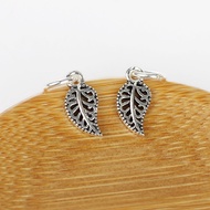 S925 Sterling Silver Leaf Pendant Maple Leaf with Ring Pendant Retro Maple Leaf DIY Necklace Bracele