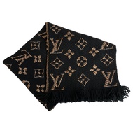 Pre-owned LOUIS VUITTON Echarpe Giant Monogram Jungle Scarf M75885, Black