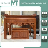 High-class altar of Nhu Y ancestors, altar with dining table, table under the Russian oak apartment