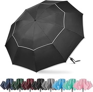 G4Free 62 Inch Windproof Inverted Umbrella with Reflective Stripe Large Compact Reverse Golf Umbrell