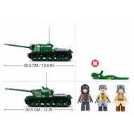 Sluban - Army Battle of Budapest IS2 Heavy Tank ISU Tank Destroyer 2in1 Building Blocks M38-B0979 Bo