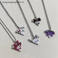 F4TH 1pc HelloKitty Kulome Pizza Necklace Sanrio Cute Pendant Magnetic Sister Necklace Cartoon Fashi