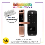 Yale YDR30GA Gate + YDM7116 Rose Gold Digital Lock Bundle (FREE Yale Access Module)